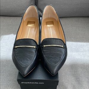 Dolce Vita, Gita, Black Leather Women's Loafers, size 9.5